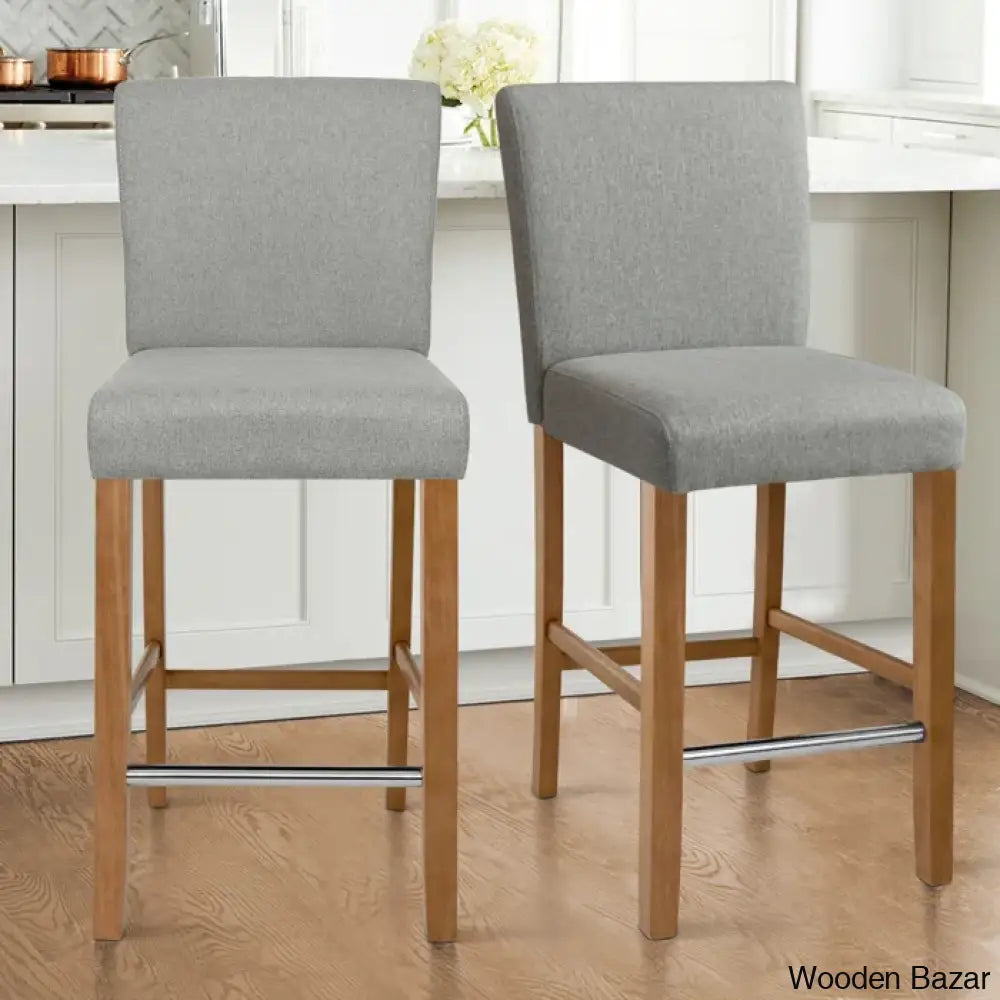 Arkansaso Swivel Upholstered 26’’ Counter And Bar Stool With Solid Wood Frame (Set Of 2)