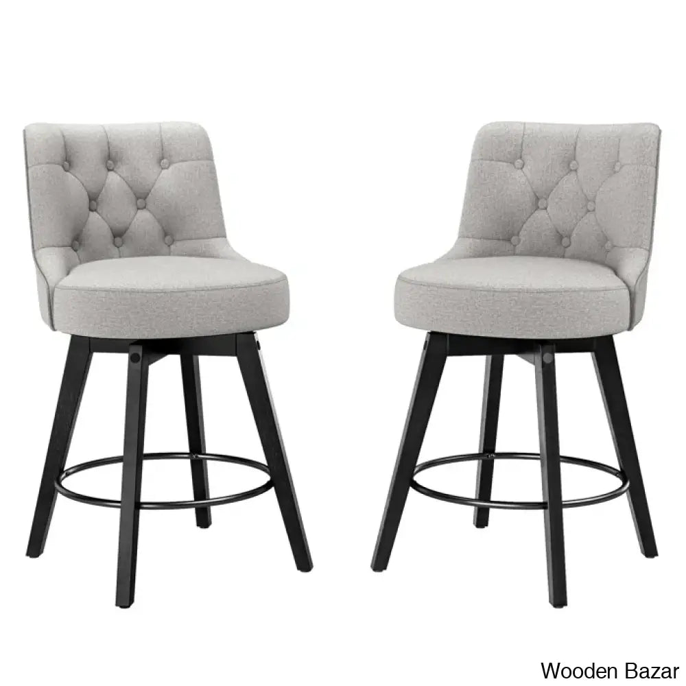 Arleinez Swivel 26.7’’ Upholstered Counter Chairs (Set Of 2)