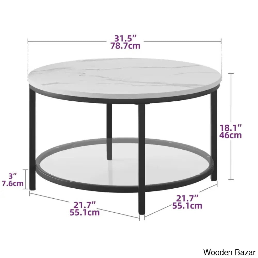 Arlo Round Coffee And Center Table Rotherham With Storage