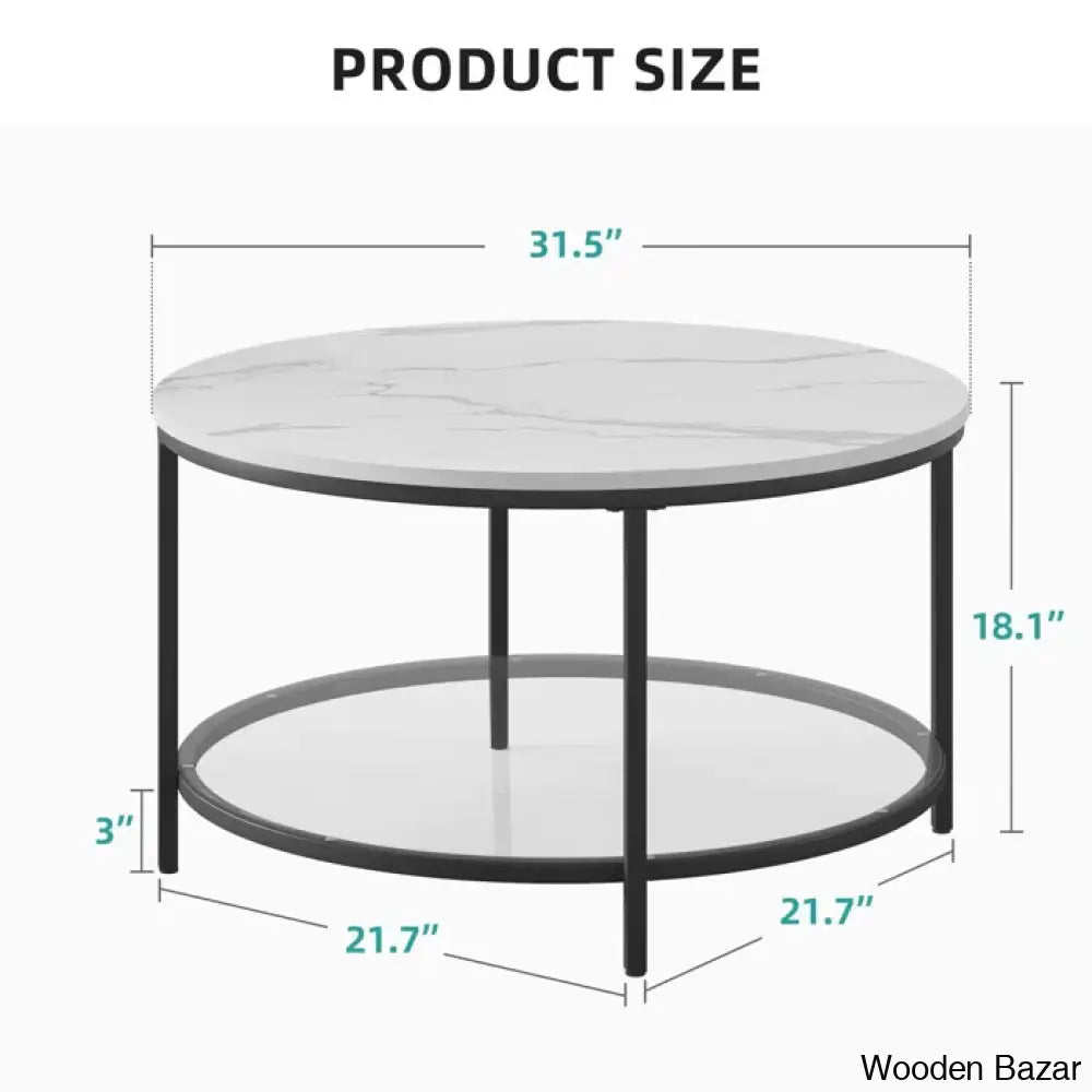 Arlo Round Coffee And Center Table Rotherham With Storage