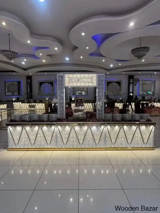 Arogen Best Stainless Steel Food Plates Catering Counter - Wooden Bazar