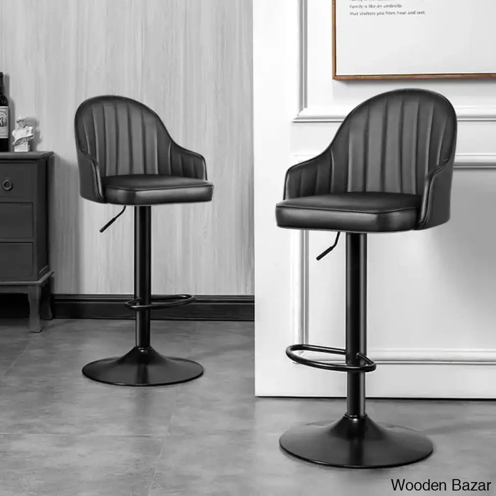 Arrianas Swivel Modern Kitchen Counter And Bar Stools Faux Leather Pub Chairs (Set Of 2)