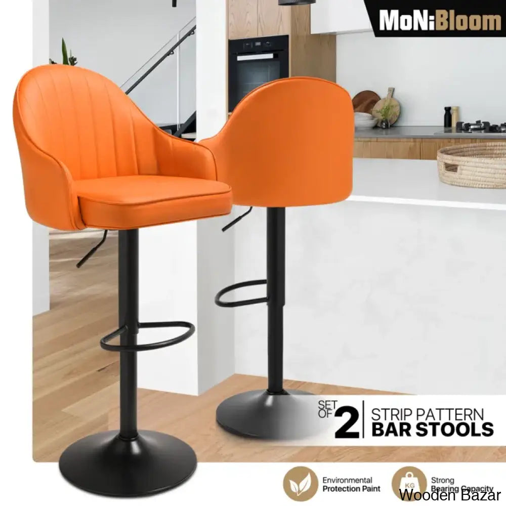 Arrianas Swivel Modern Kitchen Counter And Bar Stools Faux Leather Pub Chairs (Set Of 2)