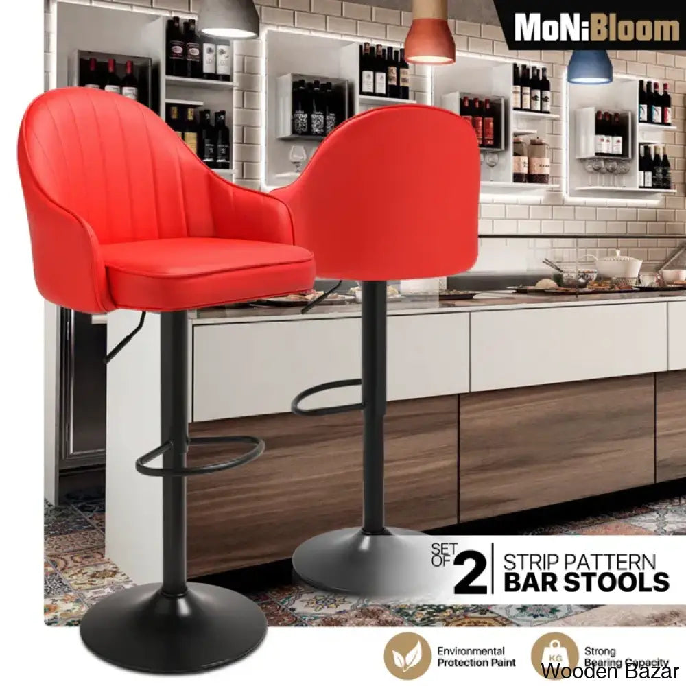 Arrianas Swivel Modern Kitchen Counter And Bar Stools Faux Leather Pub Chairs (Set Of 2)