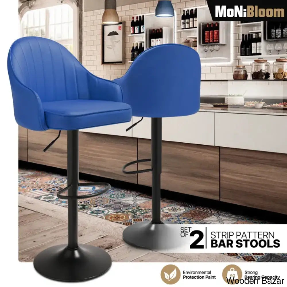 Arrianas Swivel Modern Kitchen Counter And Bar Stools Faux Leather Pub Chairs (Set Of 2)