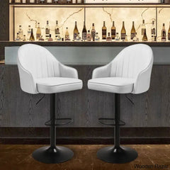 Arrianas Swivel Modern Kitchen Counter And Bar Stools Faux Leather Pub Chairs (Set Of 2)