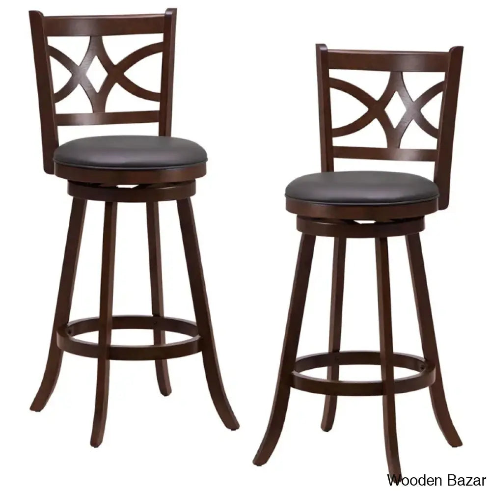 Arriannahy Swivel Upholstered Counter And Bar Stool With Solid Wood Frame (Set Of 2)