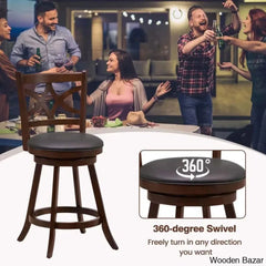 Arriannahy Swivel Upholstered Counter And Bar Stool With Solid Wood Frame (Set Of 2)
