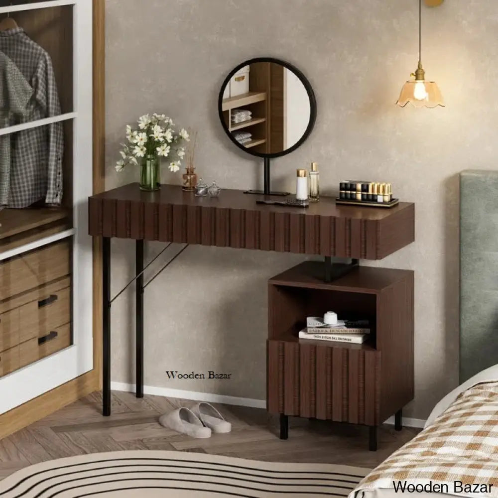 Arthen Vanity Dressing Table With Mirror Coffee