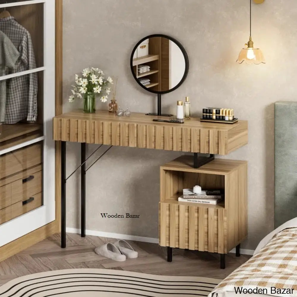 Arthen Vanity Dressing Table With Mirror Natural