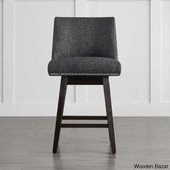Arvelle Swivel Counter & Bar Stool (Set Of 2) Polyester Blend-Charcoal Gray / (30’’ Seat Height)