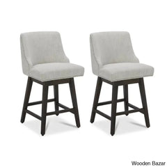 Arvelle Swivel Counter & Bar Stool (Set Of 2) Polyester Blend-Ivory / (30’’ Seat Height)