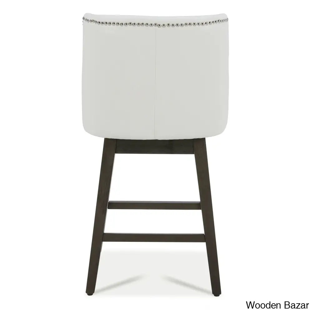 Arvellex Swivel Upholstered 26’’ Counter Stool With Solid Wood Frame (Set Of 3)