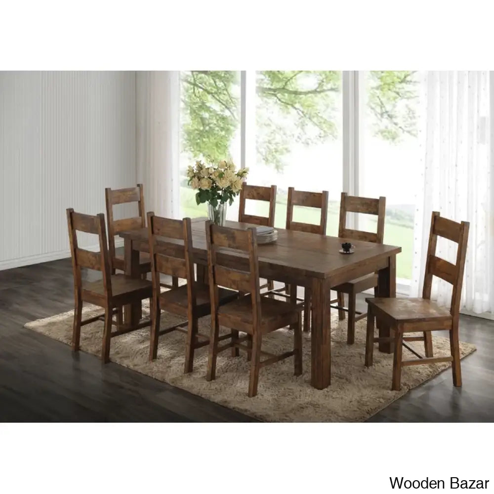 Arwen New 6 Seater & 8 Teak Wood Dining Set - Wooden Bazar