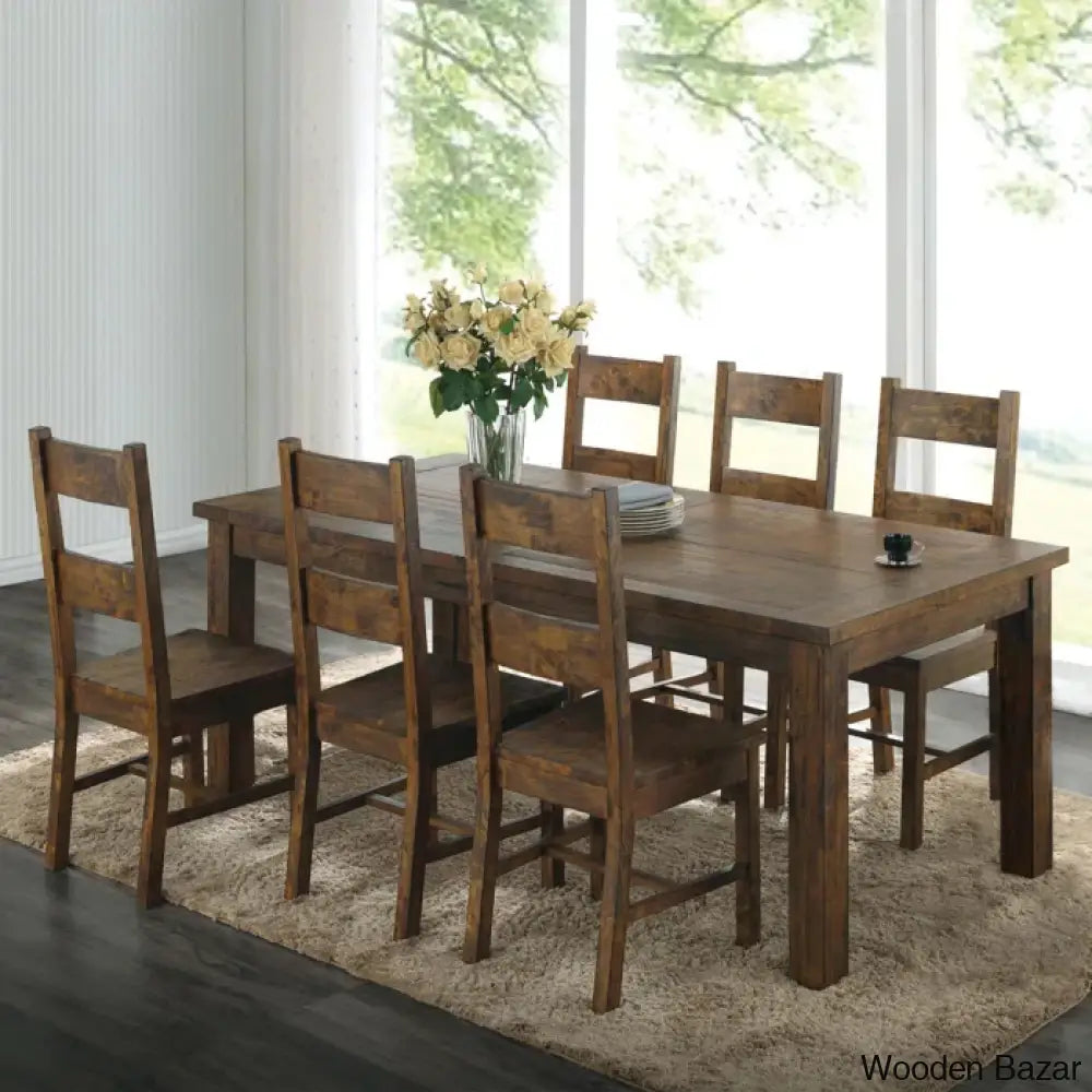 Arwen New 6 Seater & 8 Teak Wood Dining Set - Wooden Bazar