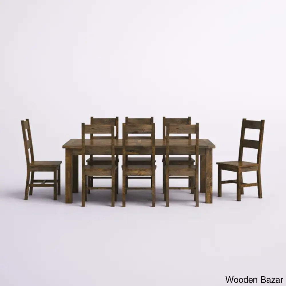 Arwen New 6 Seater & 8 Teak Wood Dining Set - Wooden Bazar