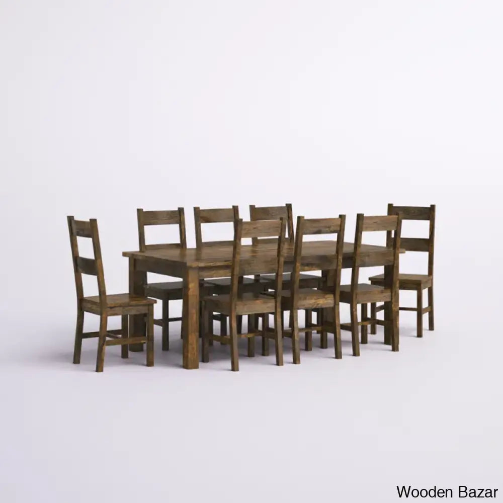 Arwen New 6 Seater & 8 Teak Wood Dining Set - Wooden Bazar