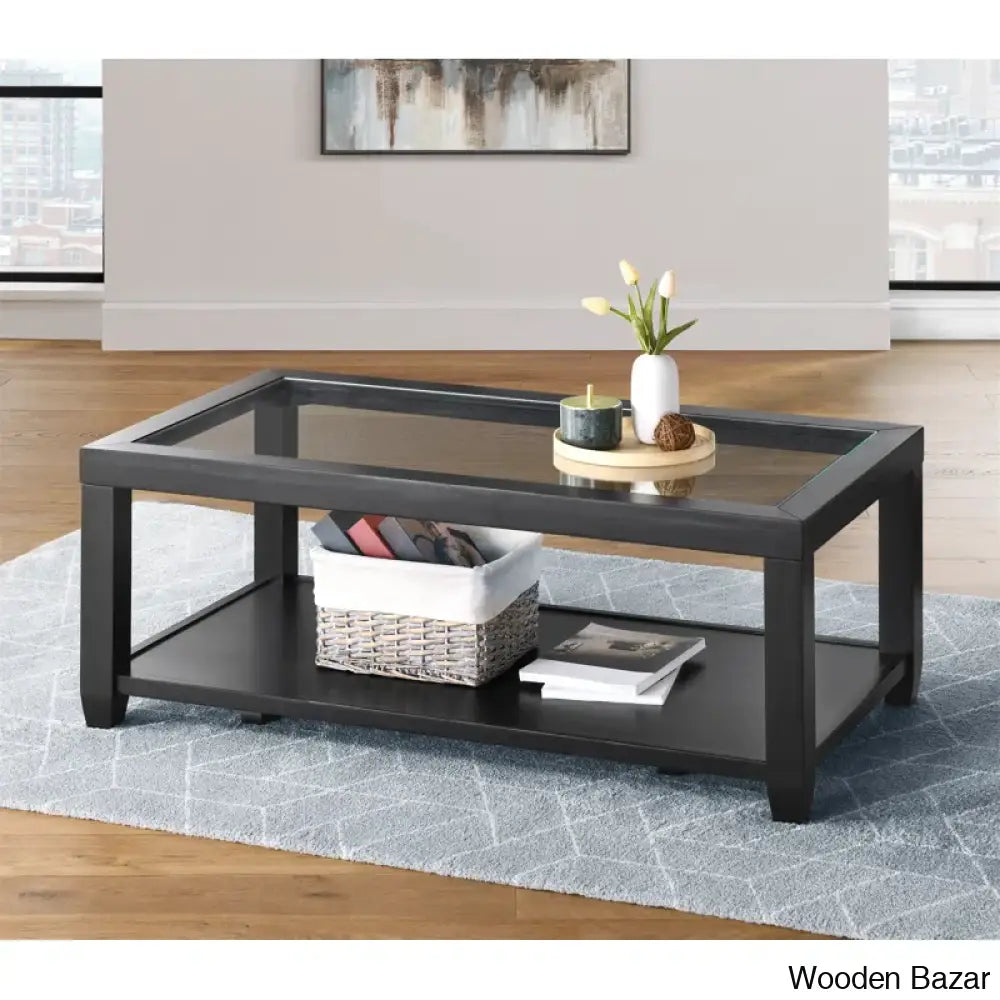 Arystani 4 Legs Coffee And Center Table With Storage Black