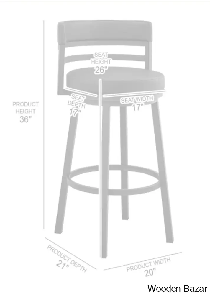 Ashlamario Swivel Counter & Bar Stool With Metal Base And Footrest