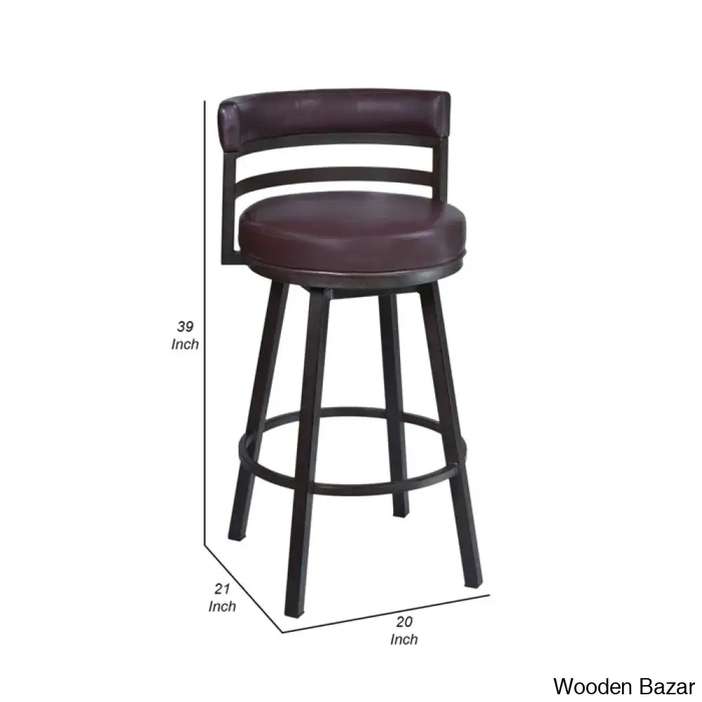 Ashlamario Swivel Counter & Bar Stool With Metal Base And Footrest