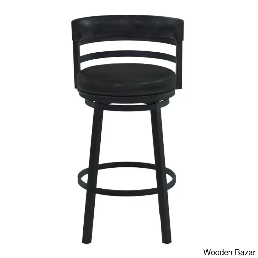 Ashlamario Swivel Counter & Bar Stool With Metal Base And Footrest