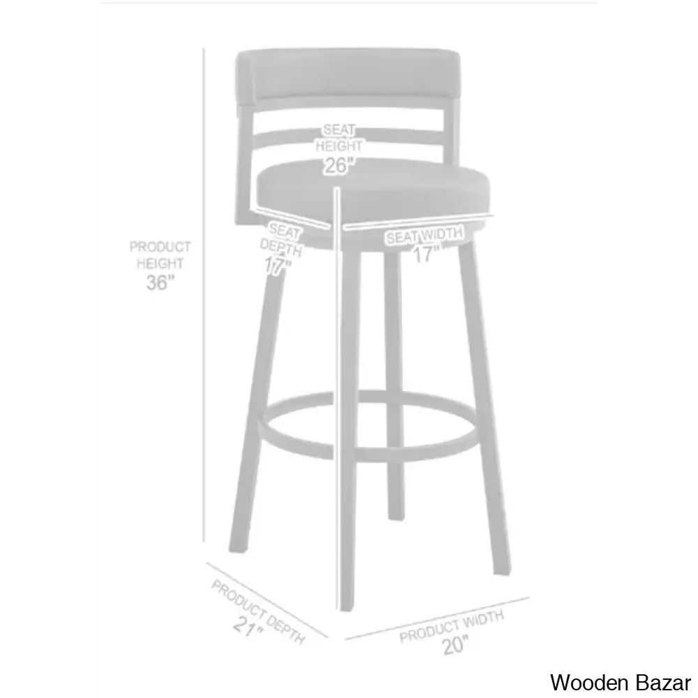 Ashlamario Swivel Counter & Bar Stool With Metal Base And Footrest