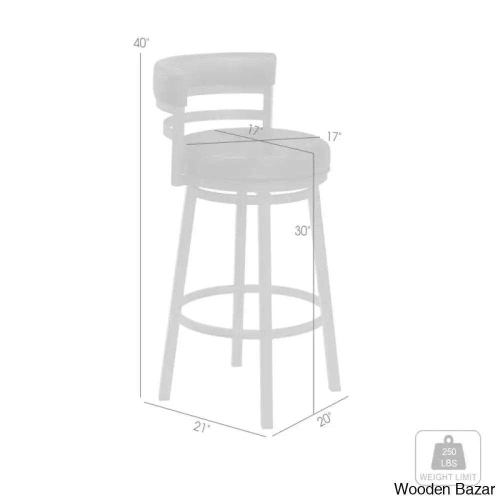 Ashlamario Swivel Counter & Bar Stool With Metal Base And Footrest