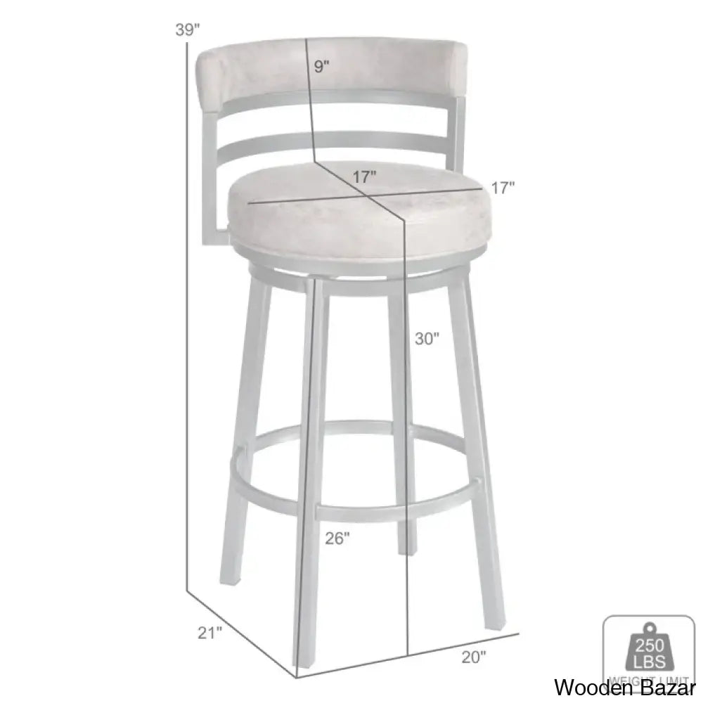 Ashlamario Swivel Counter & Bar Stool With Metal Base And Footrest