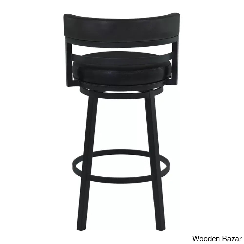 Ashlamario Swivel Counter & Bar Stool With Metal Base And Footrest