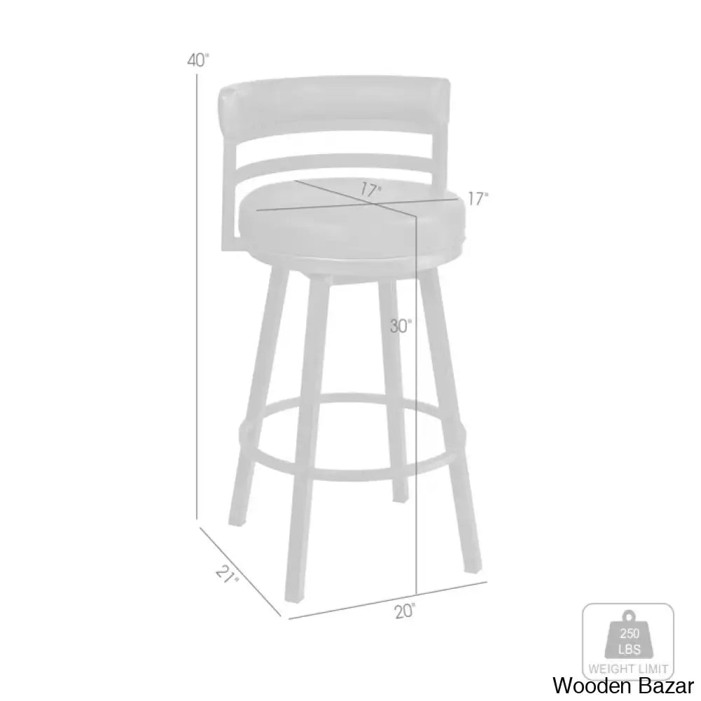 Ashlamario Swivel Counter & Bar Stool With Metal Base And Footrest