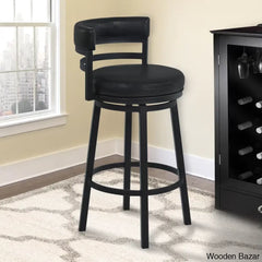 Ashlamario Swivel Counter & Bar Stool With Metal Base And Footrest