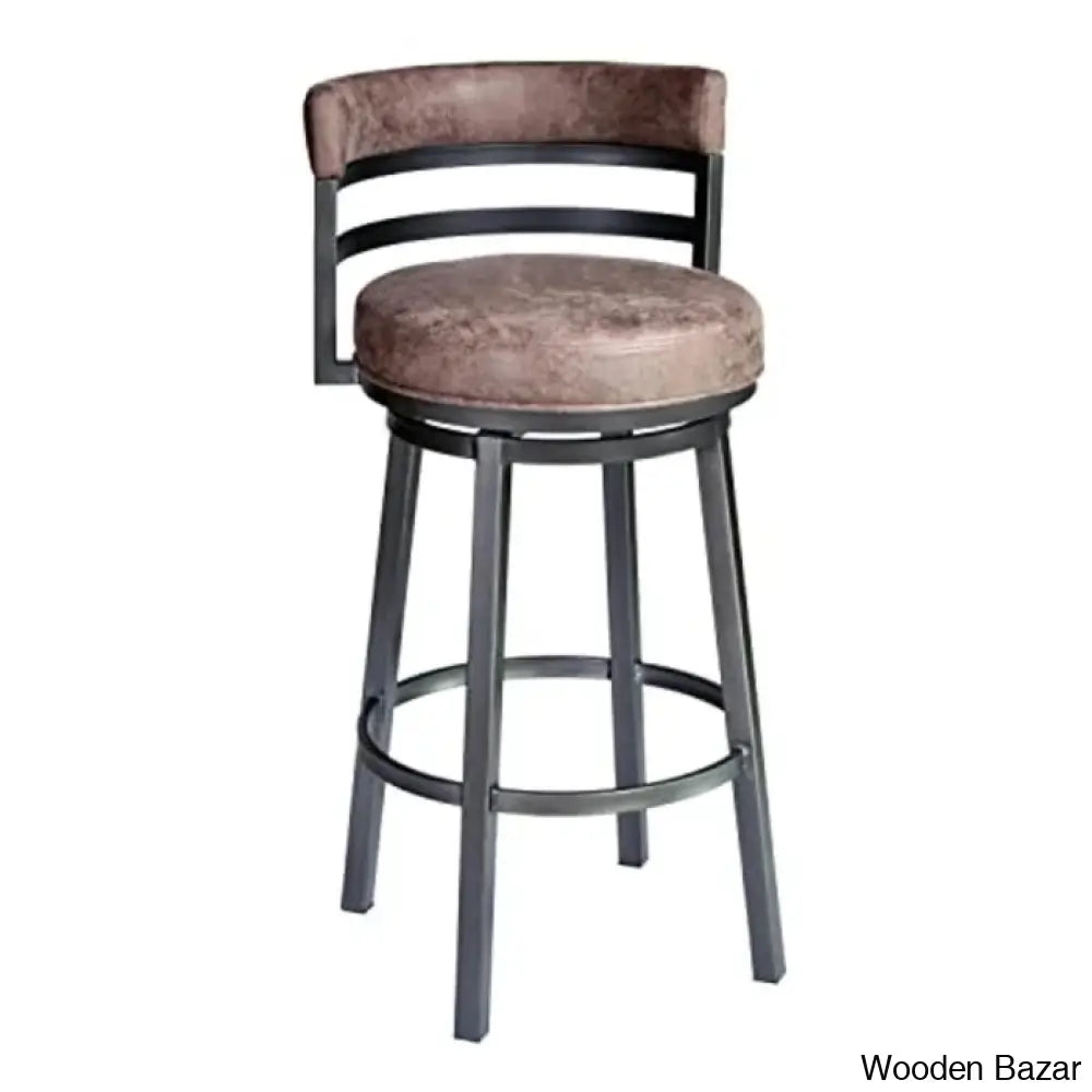 Ashlamario Swivel Counter & Bar Stool With Metal Base And Footrest