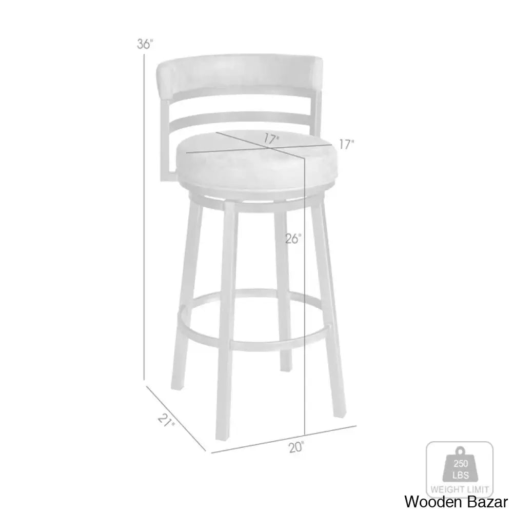 Ashlamario Swivel Counter & Bar Stool With Metal Base And Footrest