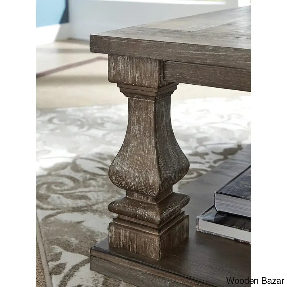 Ashy Floor Shelf End Table With Storage Coffee And Center