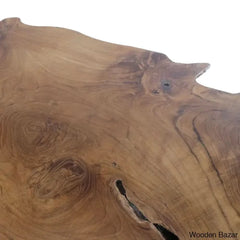 Ashyriac Teak Wood Handmade Live Edge Living Room Coffee Table With Black Metal Hairpin Legs And