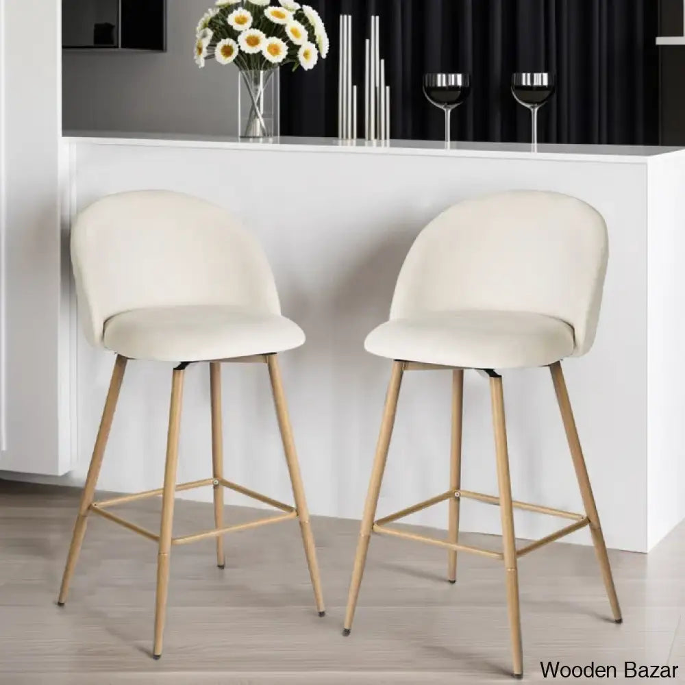 Asotino 360° Swivel Upholstered Counter And Bar Stools With Backrest