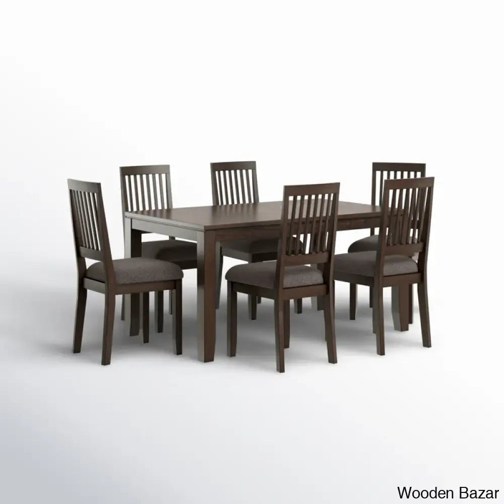 Astin Modern 6 Seater Wooden Dining Table Set - Bazar