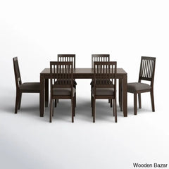 Astin Modern 6 Seater Wooden Dining Table Set - Bazar