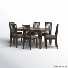 Astin Modern 6 Seater Wooden Dining Table Set - Bazar