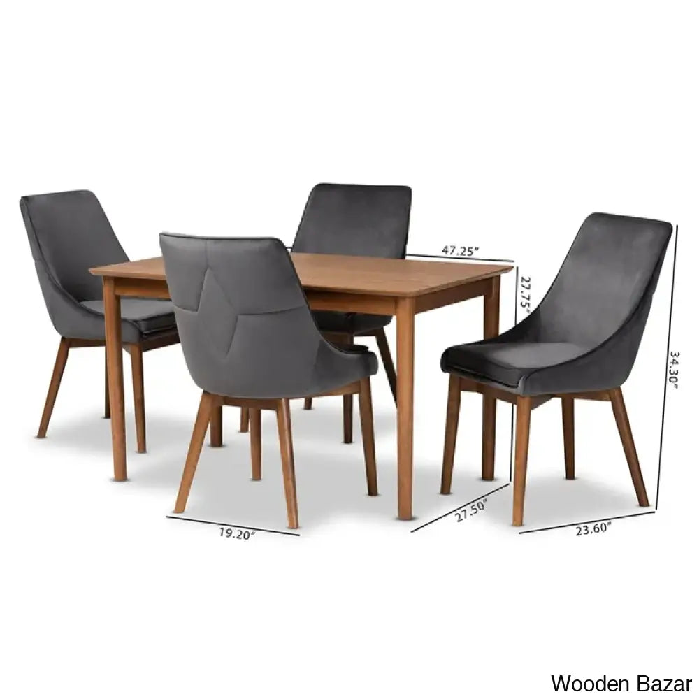 Atley Stylish 4 Seater Dining Table Set - Wooden Bazar