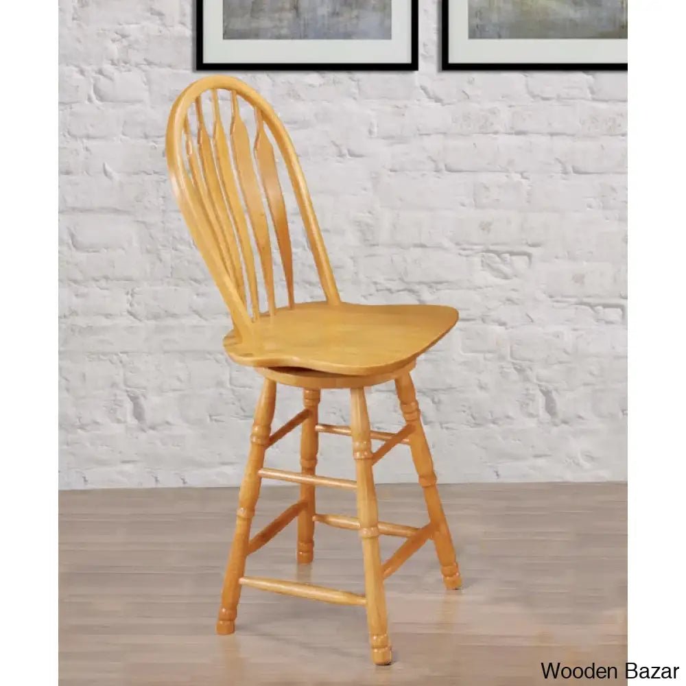 Atriciac Swivel Solid Wood Counter And Bar Stool