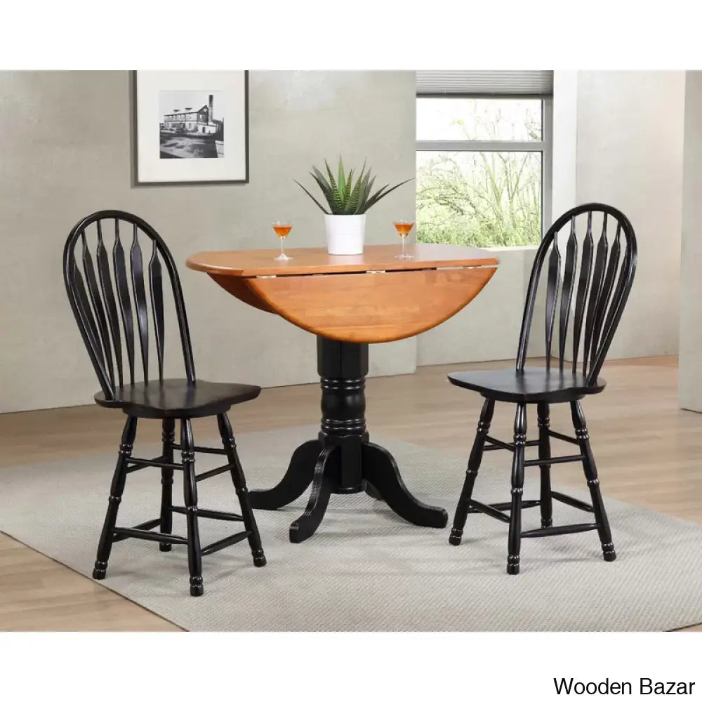 Atriciac Swivel Solid Wood Counter And Bar Stool