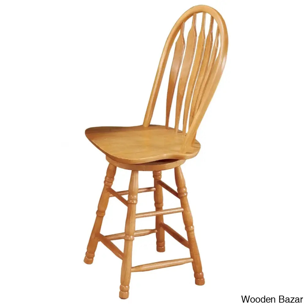 Atriciac Swivel Solid Wood Counter And Bar Stool