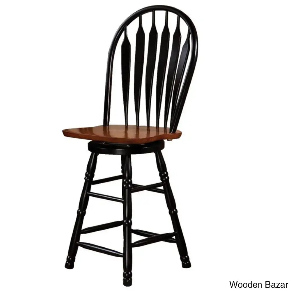 Atriciac Swivel Solid Wood Counter And Bar Stool