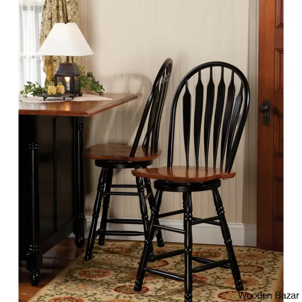 Atriciac Swivel Solid Wood Counter And Bar Stool