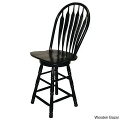 Atriciac Swivel Solid Wood Counter And Bar Stool Black /