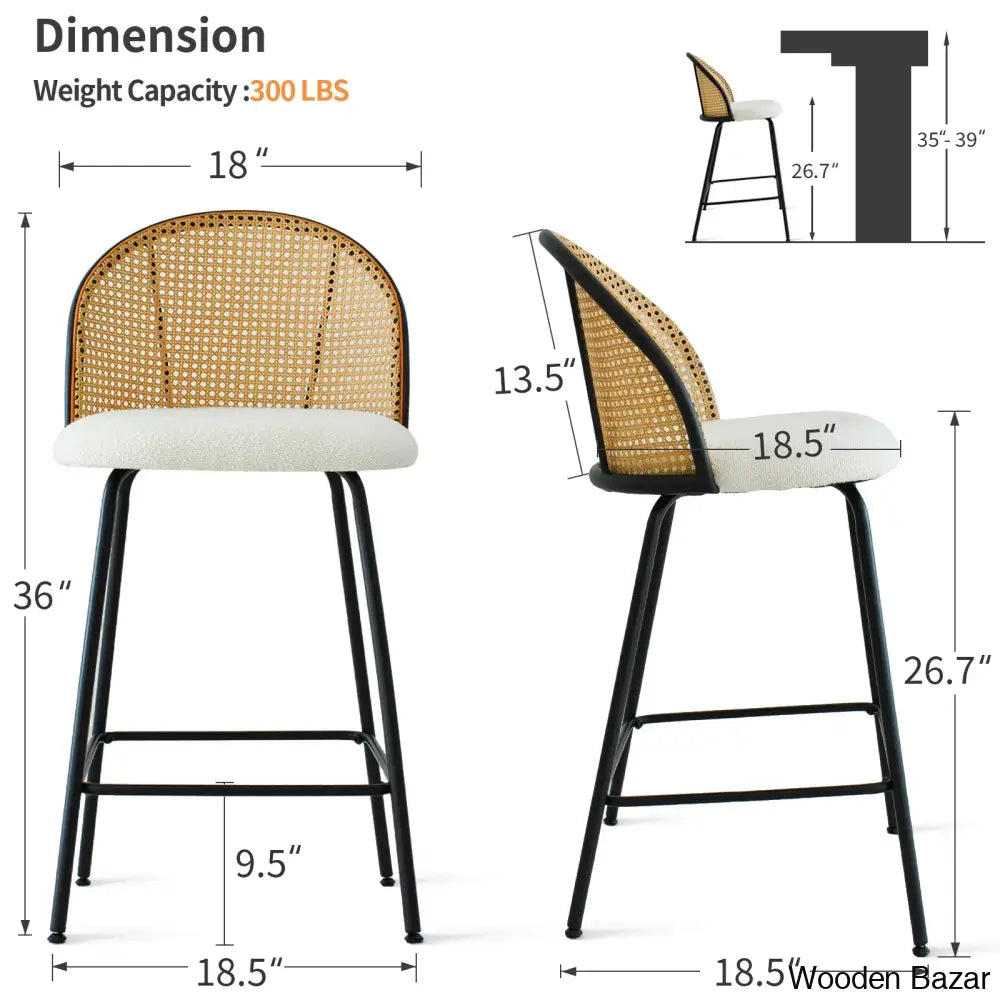 Attallak Swivel 26.7’’ Counter And Bar Stool (Set Of 4)