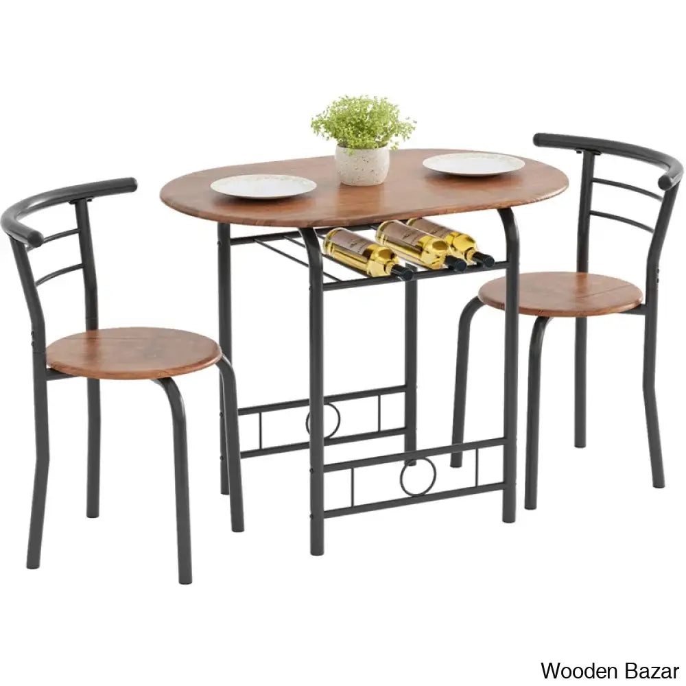 Atwell 2 Seater Dining Table Set - Wooden Bazar