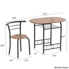 Atwell 2 Seater Dining Table Set - Wooden Bazar