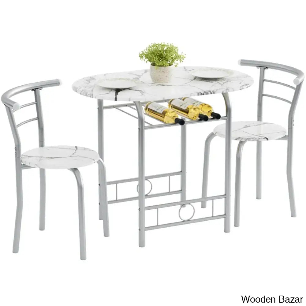 Atwell 2 Seater Dining Table Set - Wooden Bazar